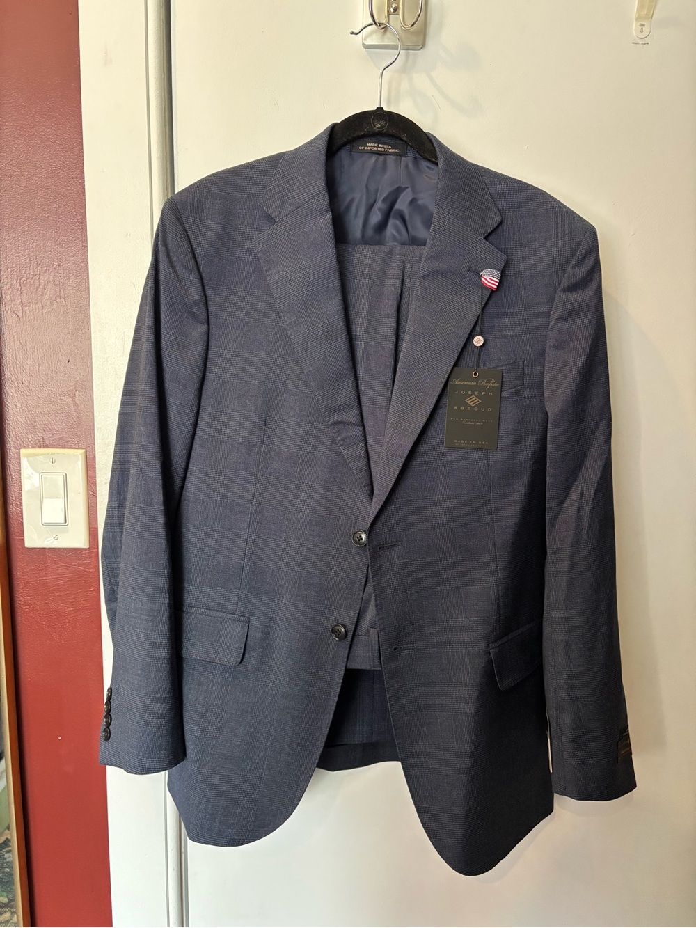 NWT Joseph Abboud American Bespoke Suit Separates, Navy, Size 40R, 34Wx32L